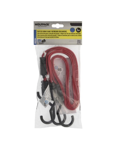 Pulpo De Goma Plano Reforzado 1,5 metro (2 unidades) 100% Latex, Capacidad Amarre 200 Newtons Gomas Elasticas, Cuerda Elastica,