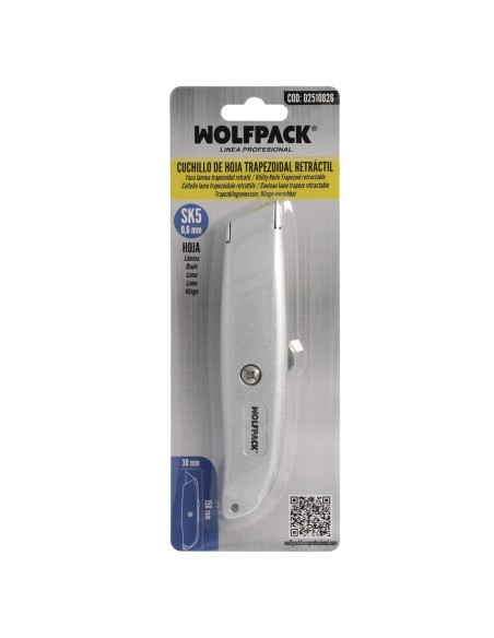 Cuchillo Hoja Trapezoidal Retráctil Acero Sk5