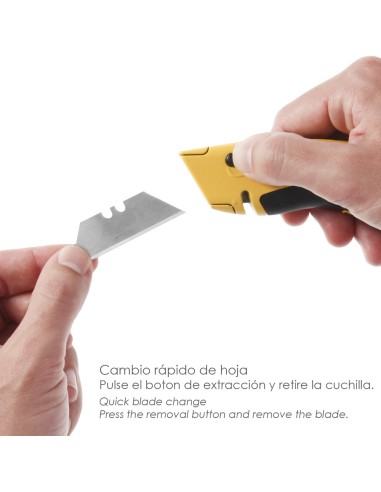 Cuchillo Con Hoja Retractil De 20 mm. Cambio Hoja Rápido Carcasa De Aluminio Agarre Engomado. Uso Profesional