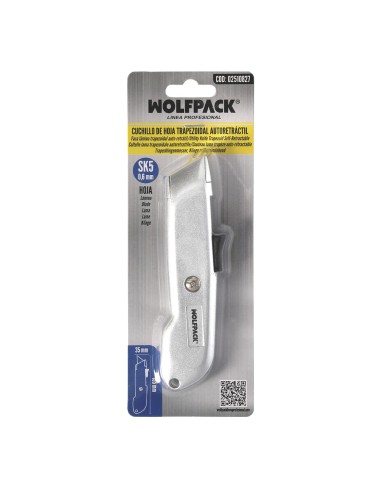 Cuchillo Autoretractil Con Hoja Acero Sk5 Carcasa De Aluminio Diseño Ergonomico, Cuchillo Seguridad, Cutters Seguridad,