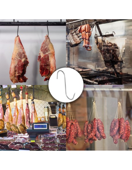 Gancho Carnicero Inoxidable Nº 3 de 140 x 5 mm. gancho para productos carnicos.