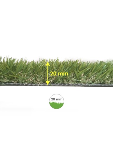Cesped Artificial 20 mm. Rollo 2x10 metros. Césped Moqueta Para Interior y Exterior. Jardín, Terraza, Balcón. Uso Domestico