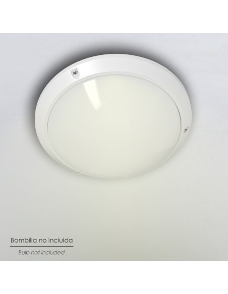 Lampara Plafon Interiores / Exteriores IP45 Portalamparas E27 Ø 27 x 9,5 cm.