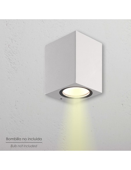 Lampara Aplique Cuadrado GU10 IP65 Color Blanco Aplique Techo, Luz Jardín, Lámpara Jardín, Luz Exterior, Aplique Jardín
