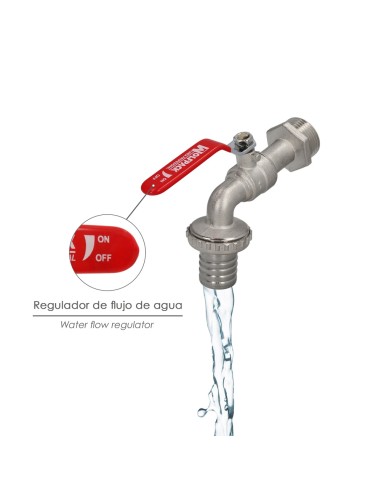 Grifo Jardín Esfera 1". Grifo Exterior Para Sistemas de Agua.