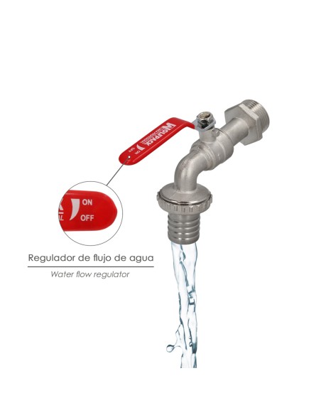 Grifo Jardín Esfera 1". Grifo Exterior Para Sistemas de Agua.