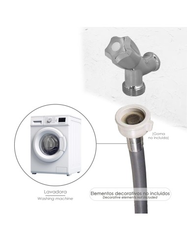 Grifo Lavadora Sencillo Entrada 1/2" - Salida 3/4" Grifo Lavadora, Grifo Lavavajillas, Grifo De Paso