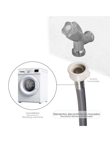 Grifo Lavadora Sencillo Entrada 1/2" - Salida 3/4" Grifo Lavadora, Grifo Lavavajillas, Grifo De Paso