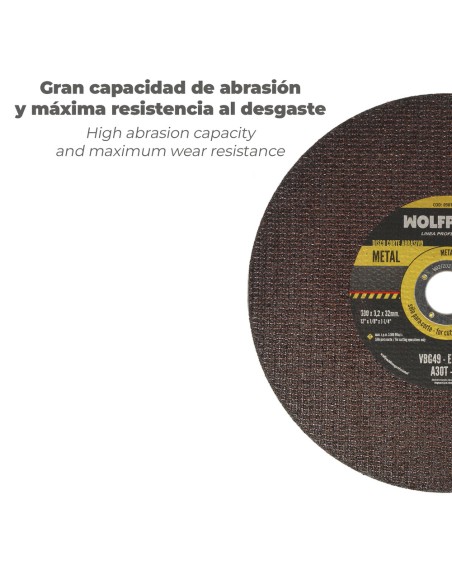 Disco Corte Abrasivo Metal Ø 300 x Ø 32 mm. Espesor 3,2 mm. Disco Radial / Amoladora Universal Con Todas Las Amoladoras