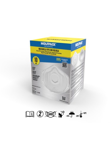 Mascarilla Respiratoria FFP3 Con Valvula (5 Unidades)