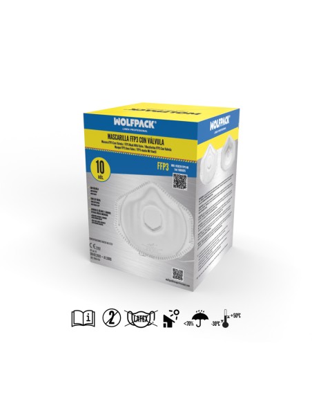 Mascarilla Respiratoria FFP3 Con Valvula (5 Unidades)