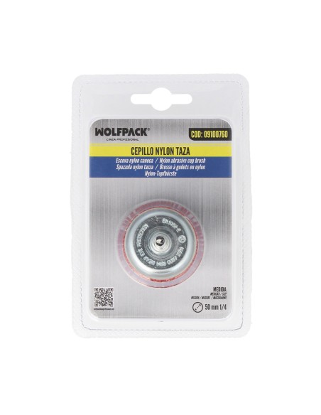 Cepillo Nylon Taza Ø 50 mm. 1/4". Cepillo De Lijado Nailon. Cepillo Para Taladro De Nailon, Cepillo De Alambre Abrasivo De Nylon