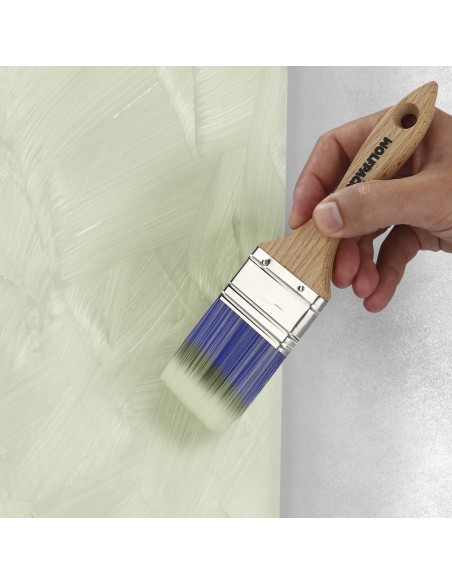 Paletina Profesional Plus Ancho 30 mm. Cerdas Sintenticas PBT, Mango Madera Haya Ergonomico, Brocha Pintor, Pincel Pintura