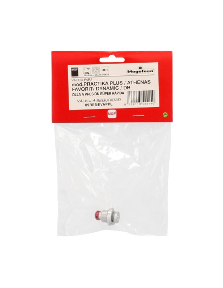 Valvula De Seguridad Compatible Con Olla A Presión Súper Rápida Magefesa Nova, Nova Pro, Prisma y Astra, Recambio oficial