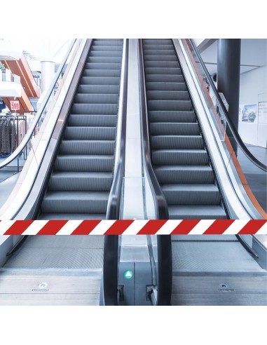 Cinta Señalización LDPE Roja/Blanca Rollo 70 mm. x 200 Metros