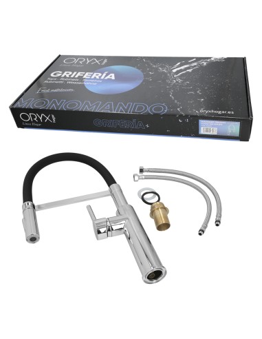 Monomando Fregadero Flexible Con Soporte Grifo Flexible Chorro Aireado, Chorro Rociado. Grifo Cocina, Grifo Alto,Grifo Fregadero