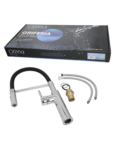 Monomando Fregadero Flexible Con Soporte Grifo Flexible Chorro Aireado, Chorro Rociado. Grifo Cocina, Grifo Alto,Grifo Fregadero