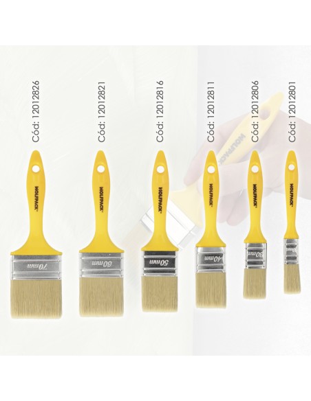 Paletina Profesional Cerda Blanca Ancho 50 mm. Cerdas Naturales Mango Plastico Ergonomico, Brocha Pintor, Pincel Pintura