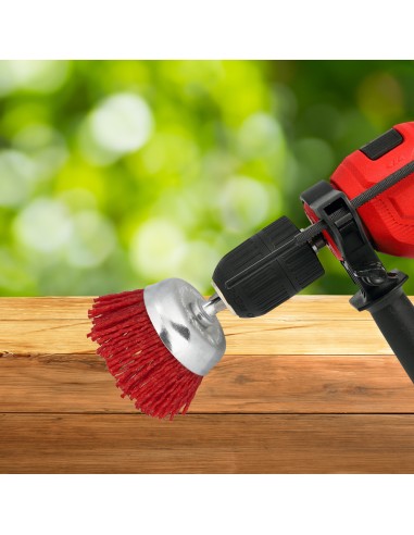 Cepillo Nylon Taza Ø 50 mm. 1/4". Cepillo De Lijado Nailon. Cepillo Para Taladro De Nailon, Cepillo De Alambre Abrasivo De Nylon