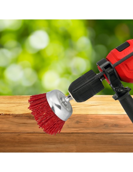 Cepillo Nylon Taza Ø 50 mm. 1/4". Cepillo De Lijado Nailon. Cepillo Para Taladro De Nailon, Cepillo De Alambre Abrasivo De Nylon