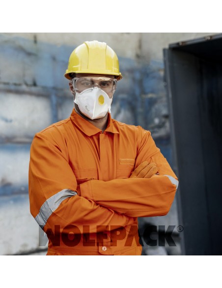 Mascarilla Respiratoria FFP2 Con Valvula. Plegable (20 Unidades) Envasadas Individualmente