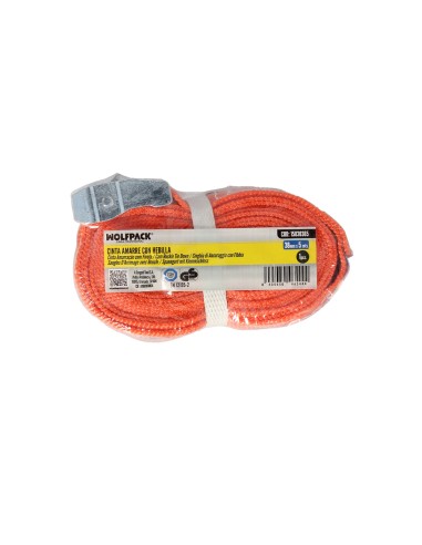 Cinta De Amarre Con Trinquete 5 metros x 38 mm. Trinquete Metalico Automatico, Cincha, Eslinga Mercancia, Correa Sujeción