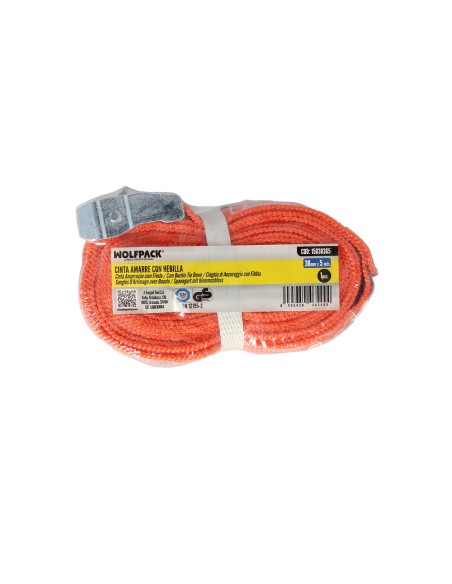 Cinta De Amarre Con Trinquete 5 metros x 38 mm. Trinquete Metalico Automatico, Cincha, Eslinga Mercancia, Correa Sujeción