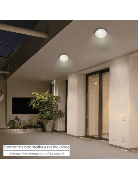 Lampara Plafon Interiores / Exteriores IP45 Portalamparas E27 Ø 27 x 9,5 cm.