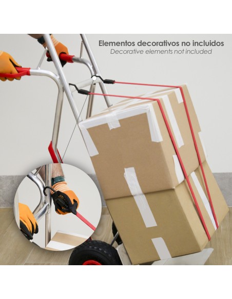 Pulpo De Goma Plano Reforzado 1,5 metro (2 unidades) 100% Latex, Capacidad Amarre 200 Newtons Gomas Elasticas, Cuerda Elastica,