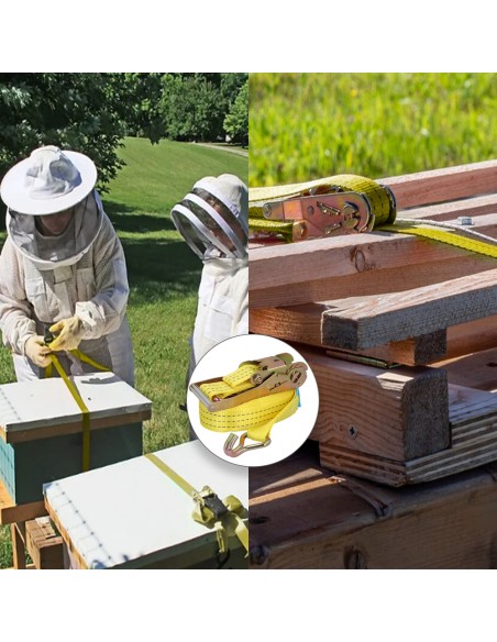 Cinta De Amarre Con Ratchet 12 metros x 50 mm. Trinquete Metalico Automatico, Cincha, Eslinga Mercancia, Correa Sujeción