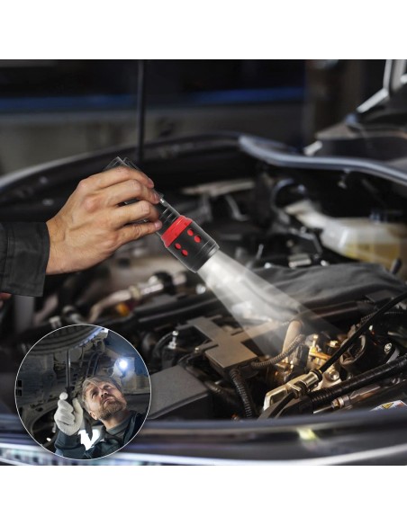 Linterna LED De Mano Mini Aluminio Recargable USB (1.200 mah) 500 Lumenes 5 Watt. Con Función Zoom y Clip Sujeción