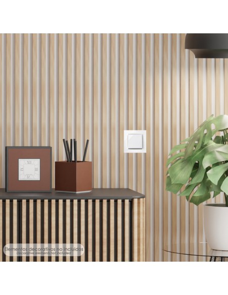 Interruptor Conmutador Cruzado (Mecanismo) Interruptor Pared, Bastidor Metalico, Interruptor Luz, Pulsador. Color Blanco