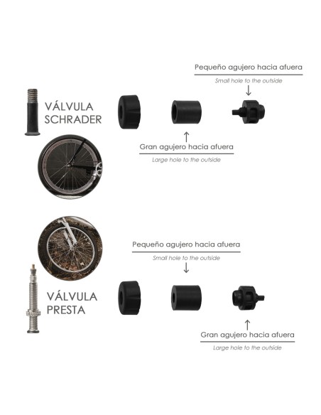 Bomba Para Bicicletas, Inflador Para Bicicleta, Bomba Patinete. Valvulas Schrader, Dunlop y Presta 8 Bares, Con soporte Bici