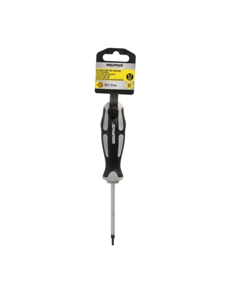 Destornillador Torx Inviolable Acero S2 Mango TPR Bimaterial. Medida T10 x Ø 5,0 x 75 mm.