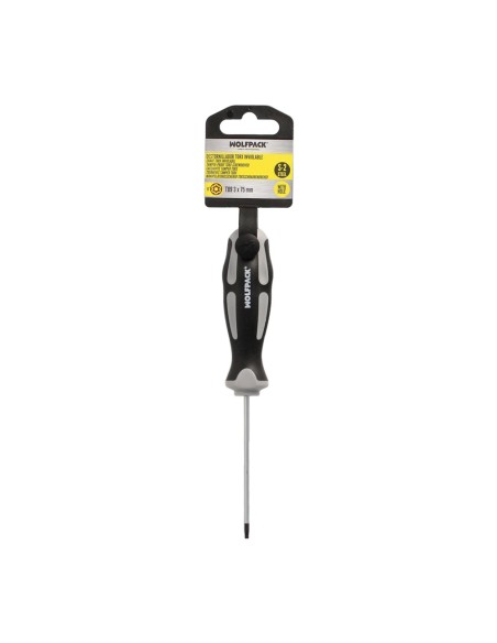 Destornillador Torx Inviolable Acero S2 Mango TPR Bimaterial. Medida T09 x Ø 3,0 x 75 mm.