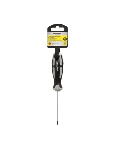 Destornillador Torx Inviolable Acero S2 Mango TPR Bimaterial. Medida T08 x Ø 3,0 x 75 mm.