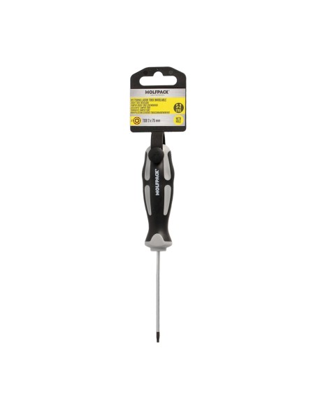 Destornillador Torx Inviolable Acero S2 Mango TPR Bimaterial. Medida T08 x Ø 3,0 x 75 mm.
