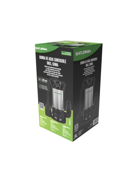 Bomba Aguas Sucias Sumergible Inoxidable 1.300 W. 25.000 lts/hora, Profundidad 7 Mts, Elevación 11 mts. Particulas max. Ø 38 mm.