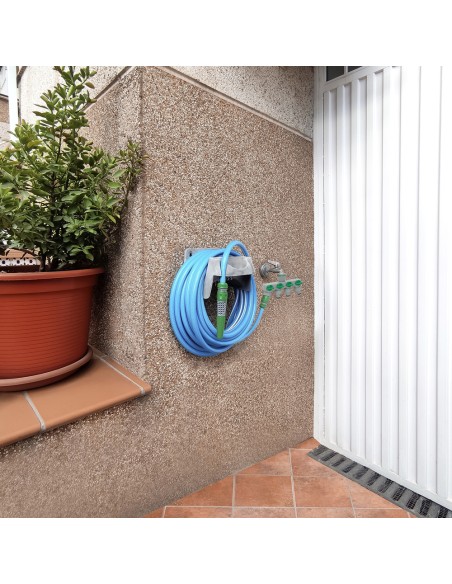 Adaptador Manguera Plastico 3/4" - 1" 4 Vias, Distribuidor 4 vias, Divisor Manguera, Ajuste Independiente, Tomas 1/2+Adaptador