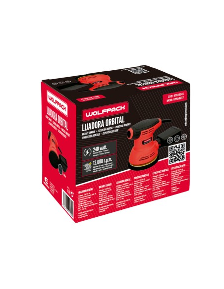 Lijadora Wolfpack Orbital 240 Watt. Lijadora Multifunción. Decapado, Lijado, Eliminar Oxido, Disco Ø 125 mm.