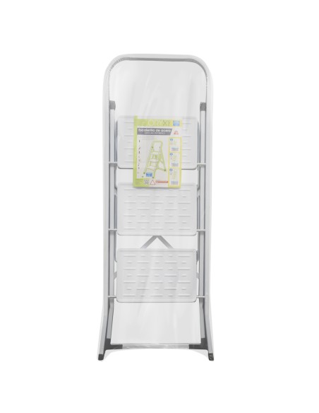 Escalerilla Acero 3 Peldaños Uso Doméstico.Escalerilla blanca