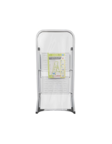 Escalera Domestica Acero 2 Peldaños, Escalerilla Blanca