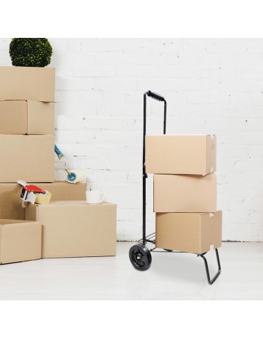 Carretilla Plegable Metalica De Carga - Porta Maletas Con Cuerda Elastica 93,5x33x44 cm. Carro De Transporte 50 Kg.