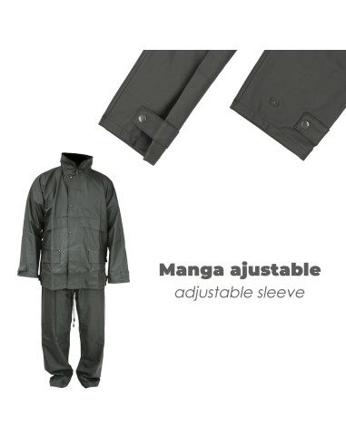 Traje de Agua Impermeable Verde Poliuretano Talla 9-XXL