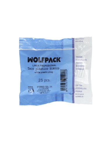 Taco Wolfpack Plástico Blanco 10x35 mm. (25 unidades)