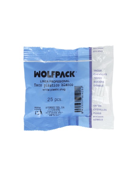 Taco Wolfpack Plástico Blanco 7 mm. (25 unidades)