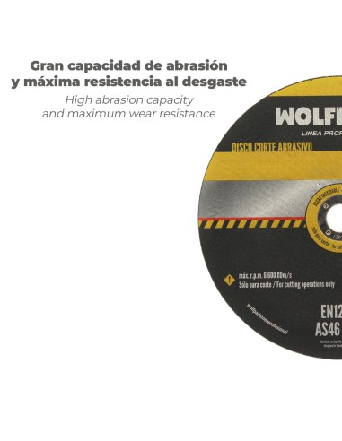 Disco Corte Abrasivo Acero Inoxidable Ø 115x Ø 22,2 mm Espesor 1,0 mm. Disco Radial / Amoladora Universal