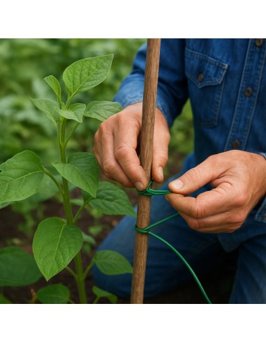 Alambre plastificado Verde Rollo 25 Kg. / Nº17