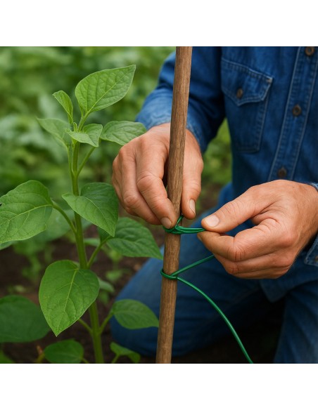 Alambre plastificado Verde Rollo 25 Kg. / Nº17