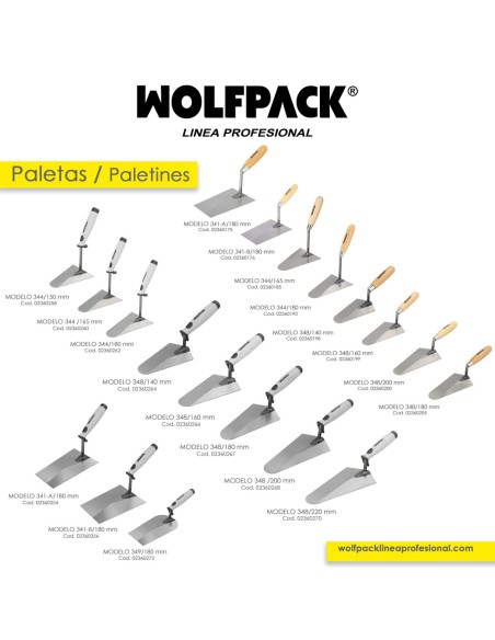 Paleta Wolfpack Plus Mango de Goma 348 220 mm.
